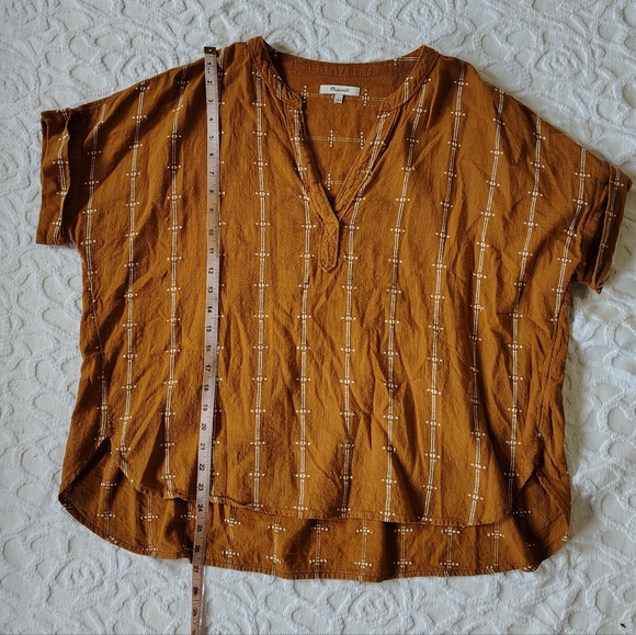 Madewell Lakeline Popover Shirttail Top Jacquard Stripe Large L - Picture 10 of 15